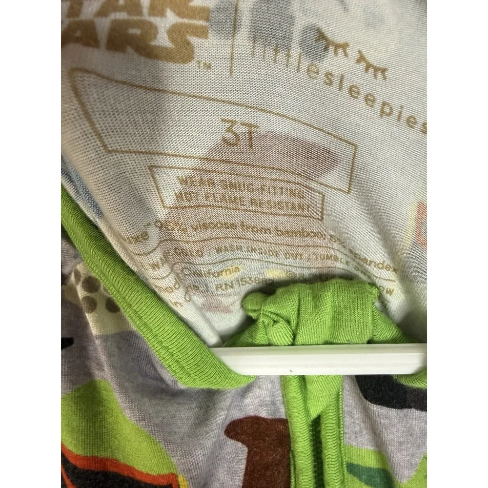 Little Sleepies Zippy Star Wars One Piece Bamboo Pajamas Kids Size 3T